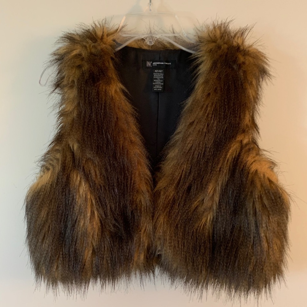 INC International Concepts Petite Faux Fur Vest